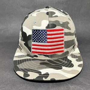 American Flag Snapback Hat Cap KBETHOS Gray Artic Camouflage Winter Outdoor Mens